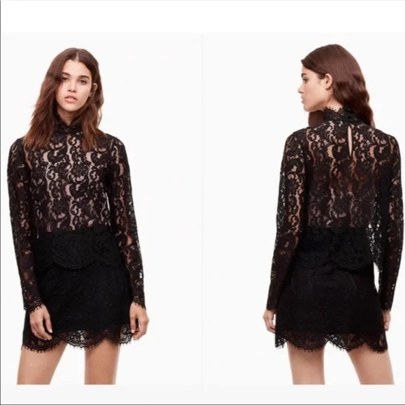 WILFRED Claribel 100% Silk Lace Skirt - Picture 2 of 10